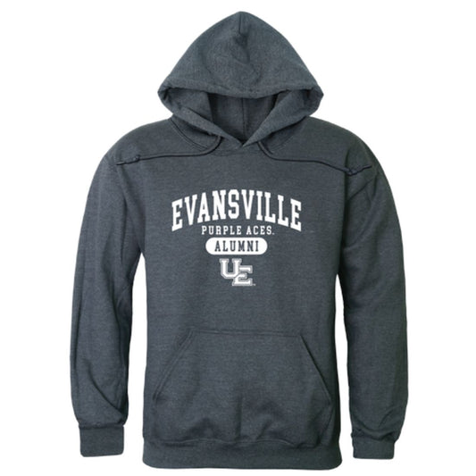 University of Evansville Purple Aces Alumni Fleece Hoodie Sweatshirts Heather Charcoal-Campus-Wardrobe