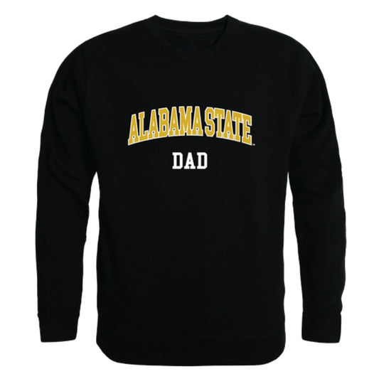 ASU Alabama State University Hornets Dad Fleece Crewneck Pullover Sweatshirt Black-Campus-Wardrobe