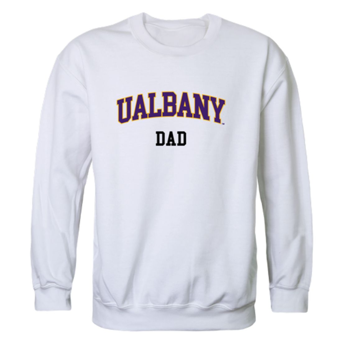 UAlbany University of Albany The Great Danes Dad Fleece Crewneck Pullover Sweatshirt Heather Charcoal-Campus-Wardrobe