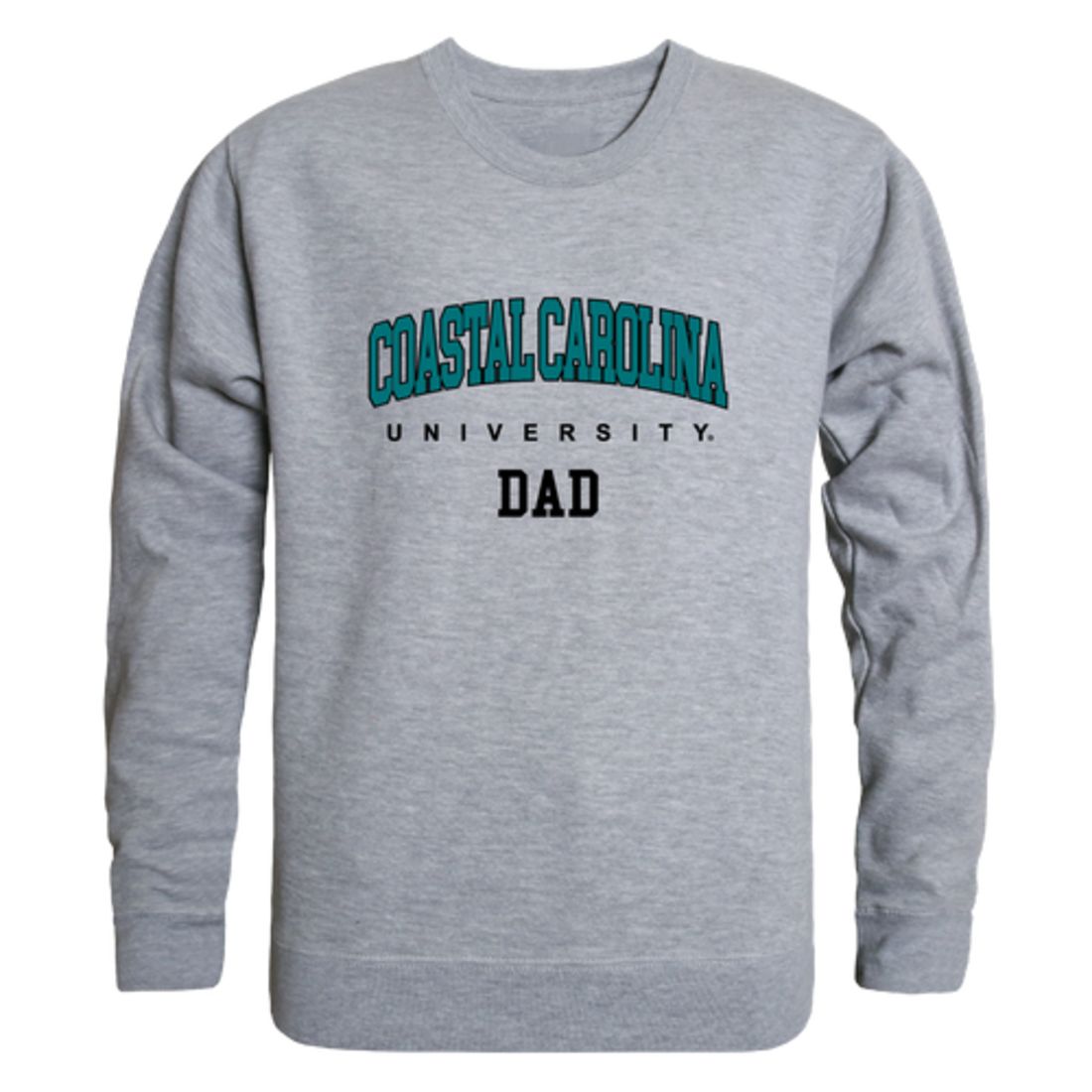 CCU Coastal Carolina University Chanticleers Dad Fleece Crewneck Pullover Sweatshirt Heather Charcoal-Campus-Wardrobe