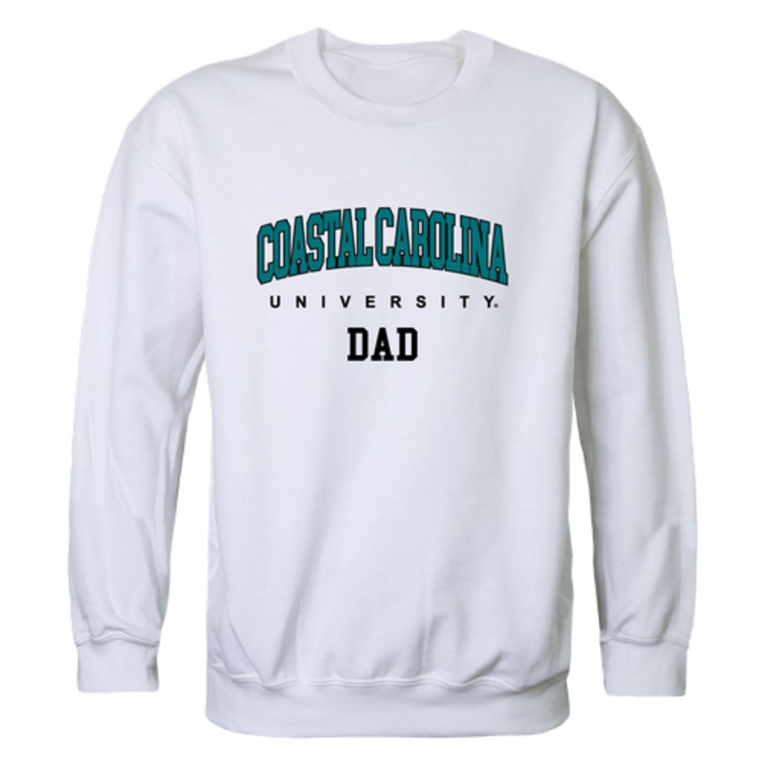 CCU Coastal Carolina University Chanticleers Dad Fleece Crewneck Pullover Sweatshirt Heather Charcoal-Campus-Wardrobe