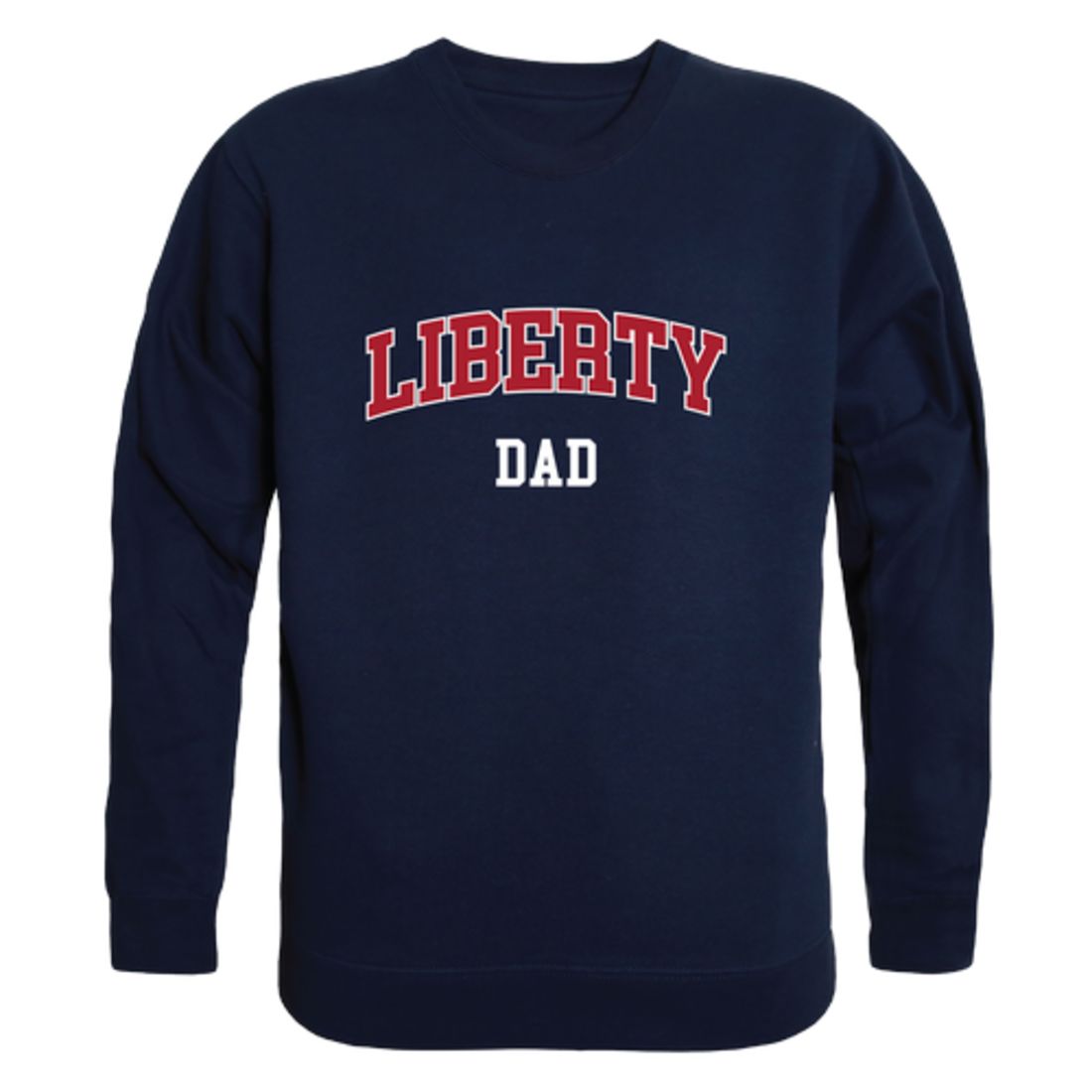 Liberty University Flames Dad Fleece Crewneck Pullover Sweatshirt Heather Grey-Campus-Wardrobe