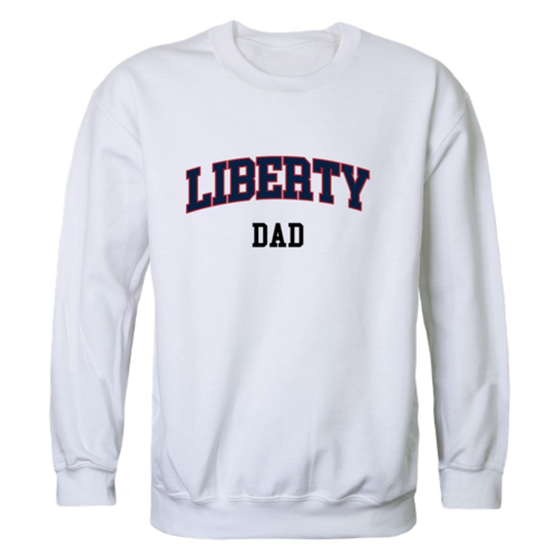 Liberty University Flames Dad Fleece Crewneck Pullover Sweatshirt Heather Grey-Campus-Wardrobe