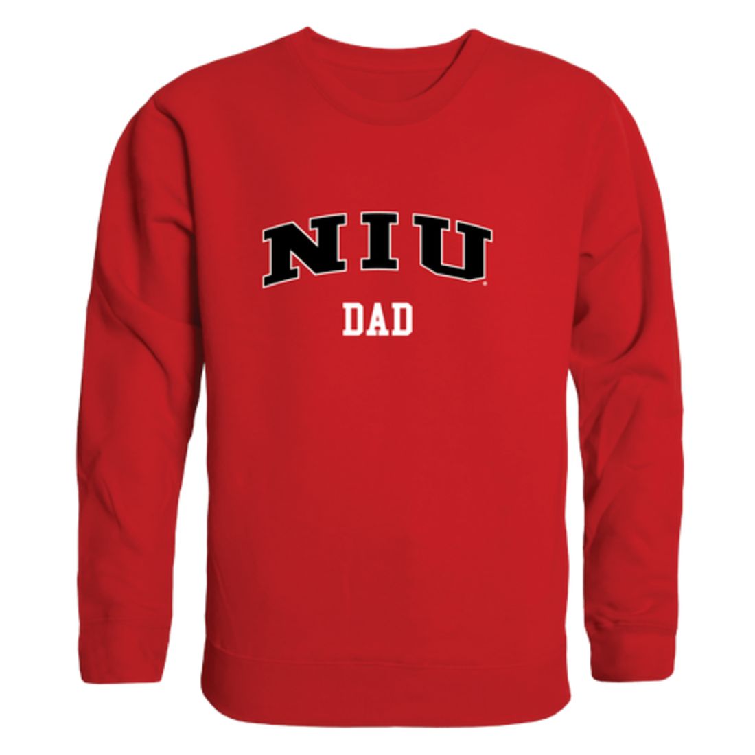 NIU Northern Illinois University Huskies Dad Fleece Crewneck Pullover Sweatshirt Heather Grey-Campus-Wardrobe