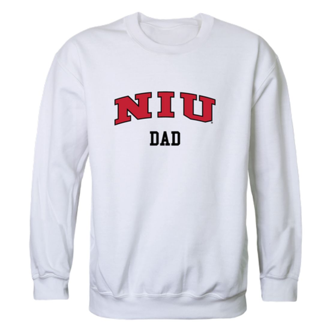 NIU Northern Illinois University Huskies Dad Fleece Crewneck Pullover Sweatshirt Heather Grey-Campus-Wardrobe