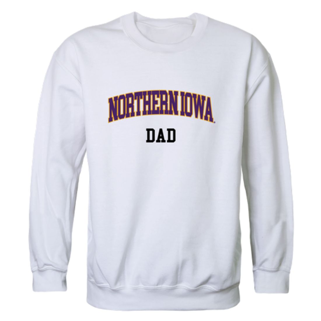 University of Northern Iowa Panthers Dad Fleece Crewneck Pullover Sweatshirt Heather Charcoal-Campus-Wardrobe