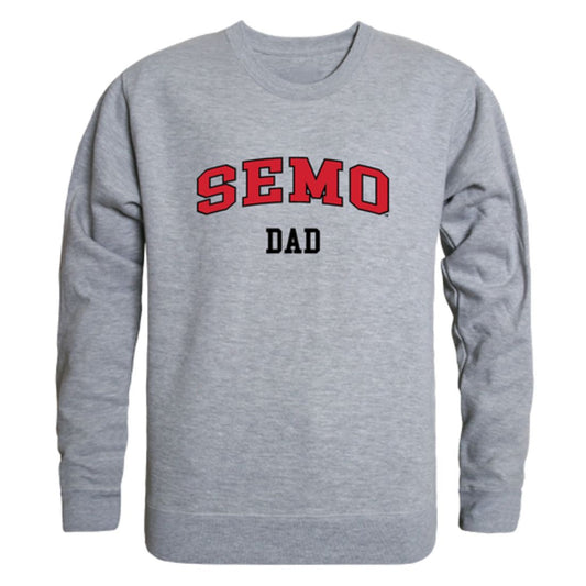 SEMO Southeast Missouri State University Redhawks Dad Fleece Crewneck Pullover Sweatshirt Heather Grey-Campus-Wardrobe