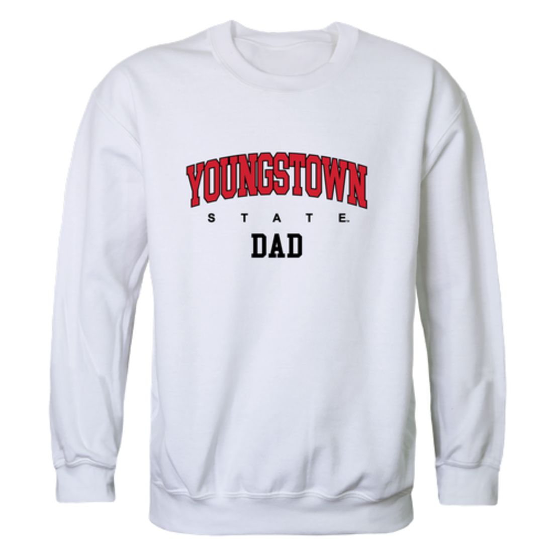YSU Youngstown State University Penguins Dad Fleece Crewneck Pullover Sweatshirt Heather Grey-Campus-Wardrobe