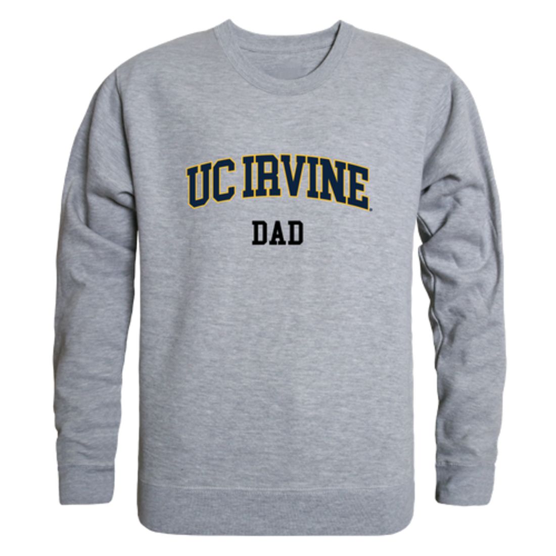 University of California UC Irvine Anteaters Dad Fleece Crewneck Pullover Sweatshirt Heather Grey-Campus-Wardrobe