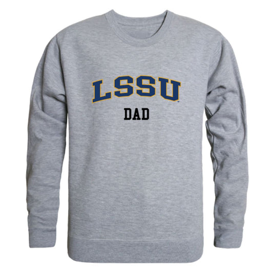LSSU Lake Superior State University Lakers Dad Fleece Crewneck Pullover Sweatshirt Heather Grey-Campus-Wardrobe