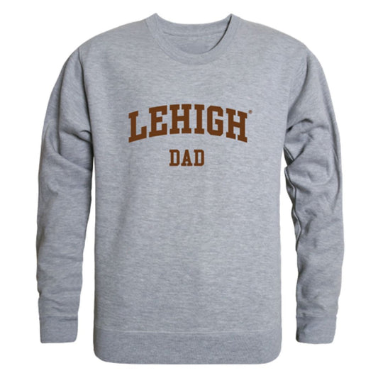 Lehigh University Mountain Hawks Dad Fleece Crewneck Pullover Sweatshirt Heather Grey-Campus-Wardrobe