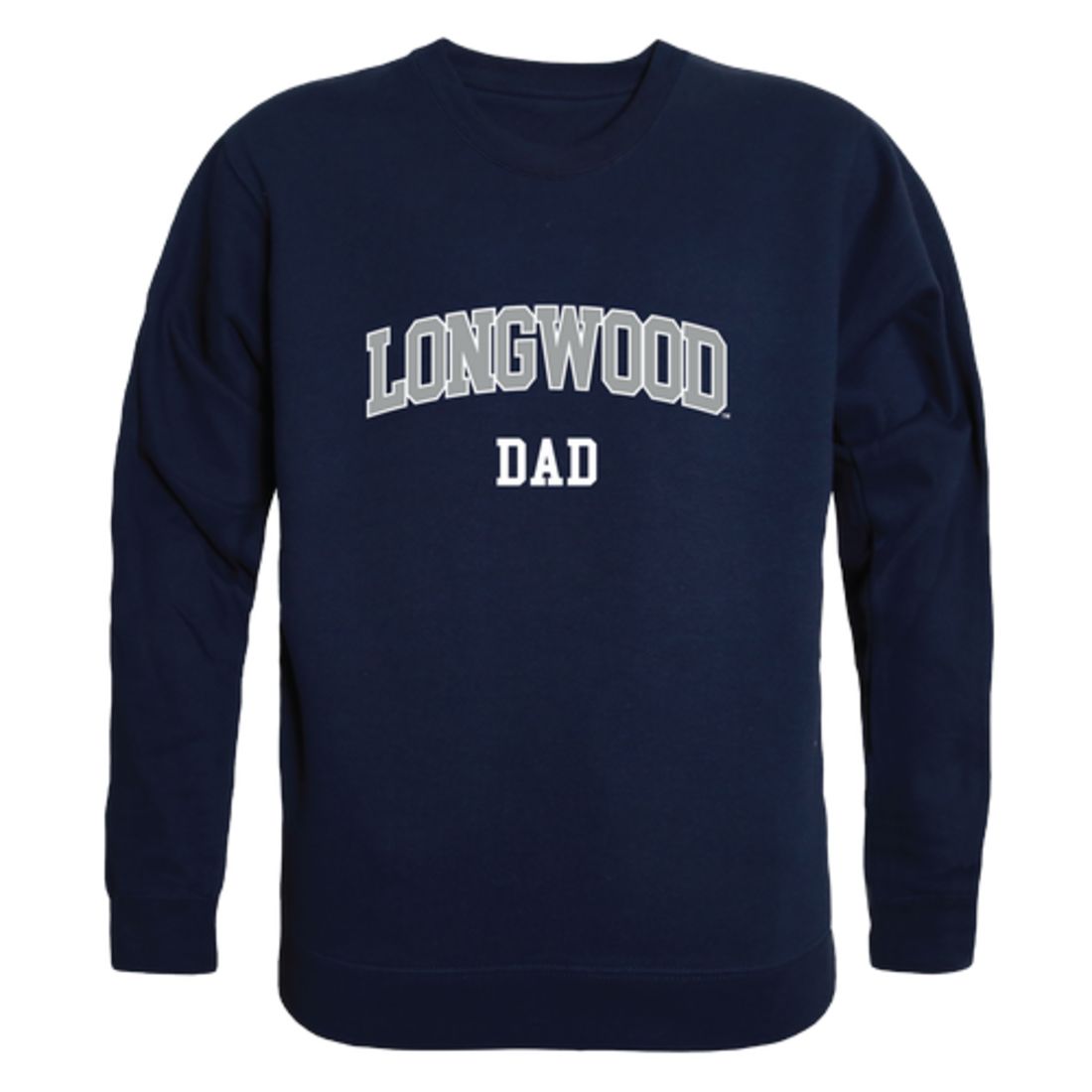 Longwood University Lancers Dad Fleece Crewneck Pullover Sweatshirt Heather Grey-Campus-Wardrobe