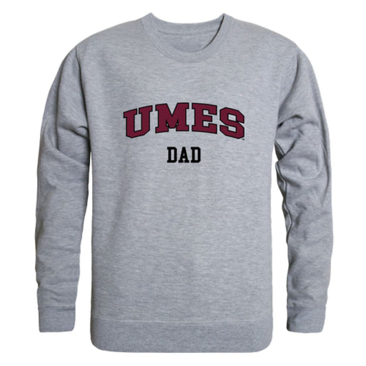 UMES University of Maryland Eastern Shore Hawks Dad Fleece Crewneck Pullover Sweatshirt Heather Grey-Campus-Wardrobe