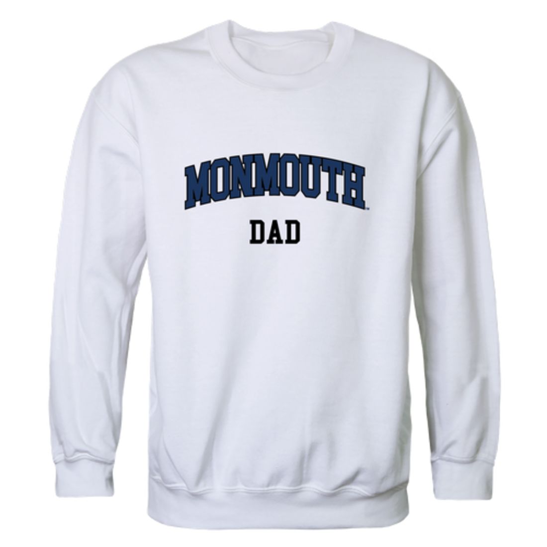 Monmouth University Hawks Dad Fleece Crewneck Pullover Sweatshirt Heather Grey-Campus-Wardrobe