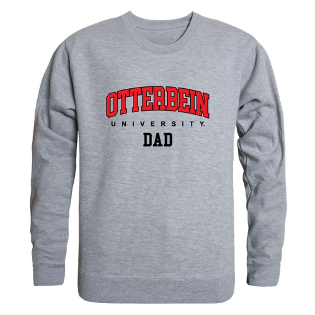 Otterbein University Cardinals Dad Fleece Crewneck Pullover Sweatshirt Heather Grey-Campus-Wardrobe