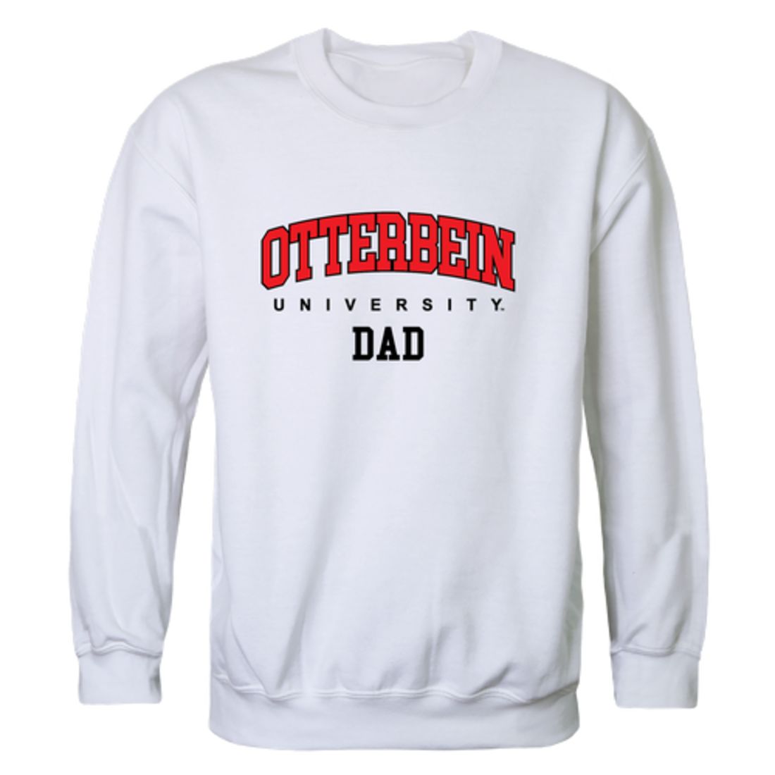 Otterbein University Cardinals Dad Fleece Crewneck Pullover Sweatshirt Heather Grey-Campus-Wardrobe