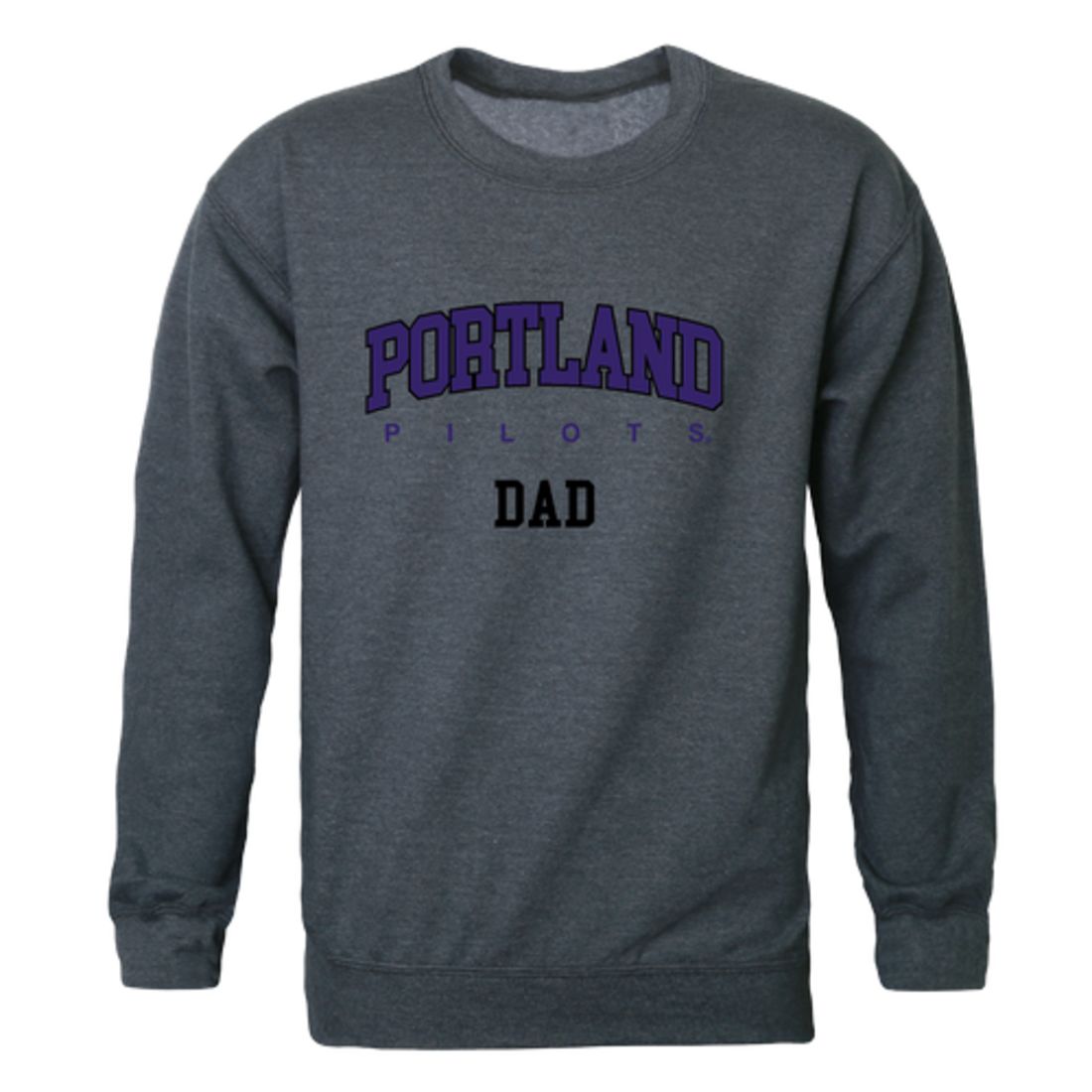 UP University of Portland Pilots Dad Fleece Crewneck Pullover Sweatshirt Heather Charcoal-Campus-Wardrobe
