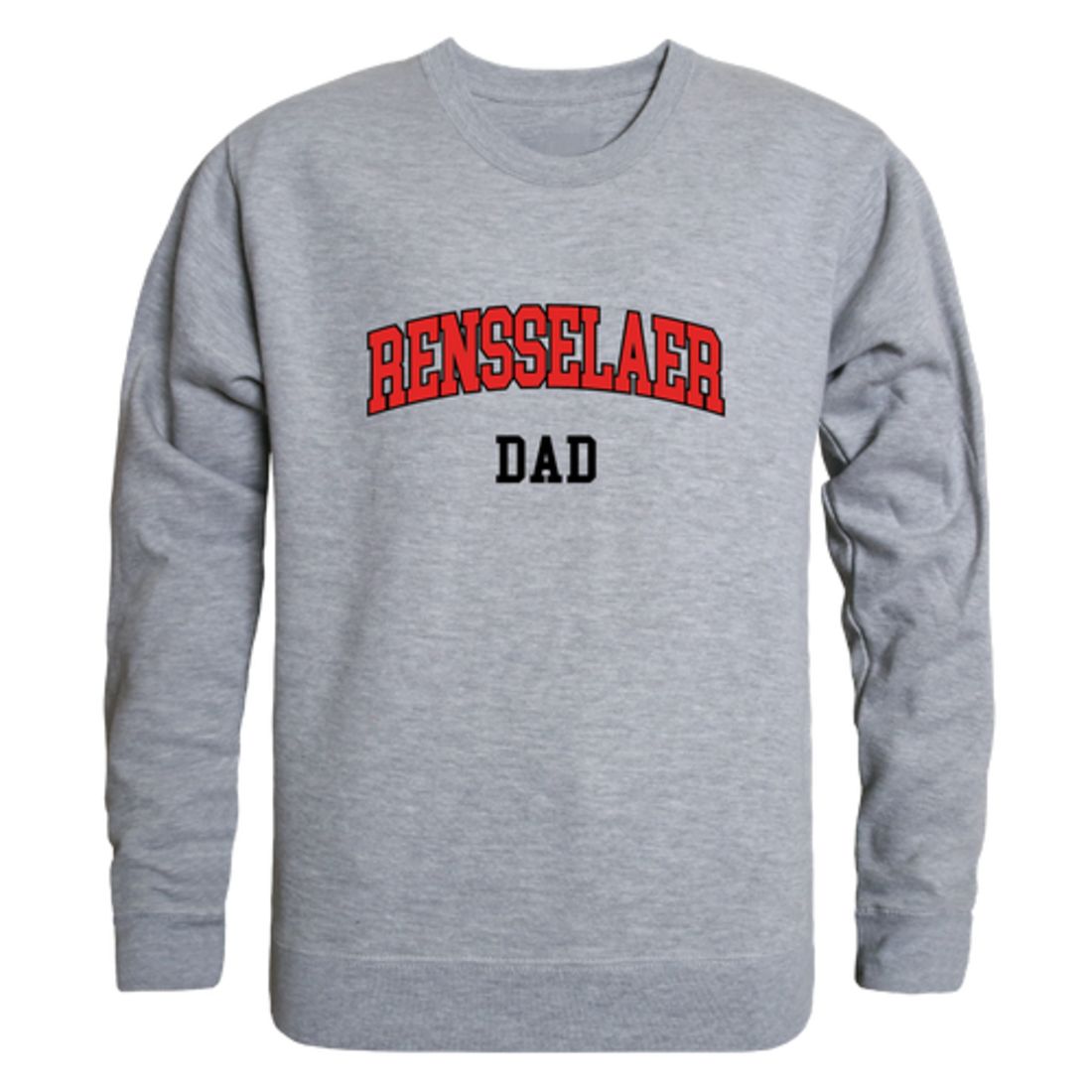 RPI Rensselaer Polytechnic Institute Engineers Dad Fleece Crewneck Pullover Sweatshirt Heather Grey-Campus-Wardrobe