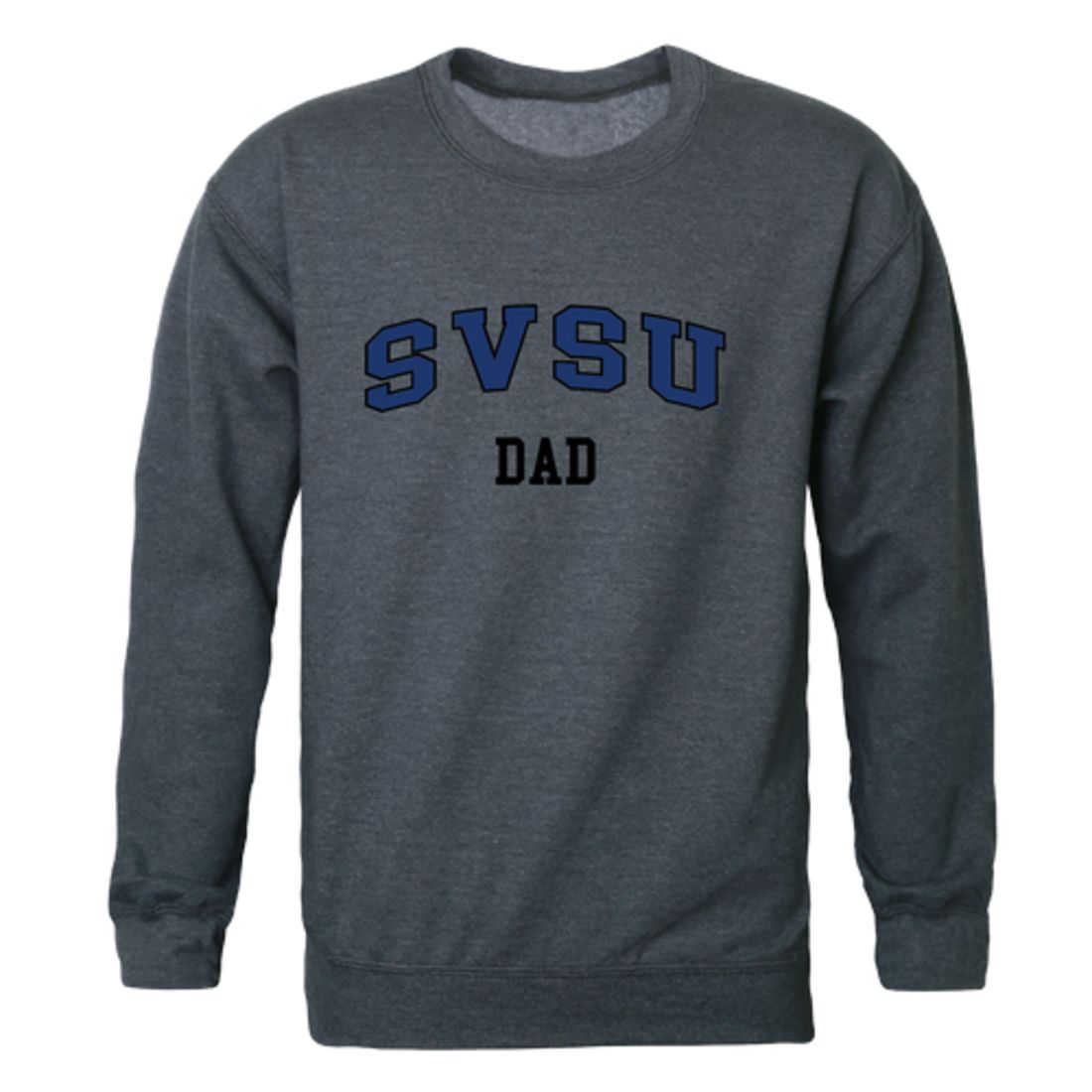 SVSU Saginaw Valley State University Cardinals Dad Fleece Crewneck Pullover Sweatshirt Heather Charcoal-Campus-Wardrobe