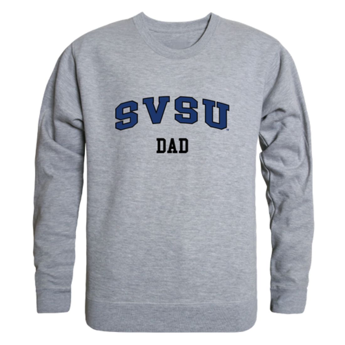 SVSU Saginaw Valley State University Cardinals Dad Fleece Crewneck Pullover Sweatshirt Heather Charcoal-Campus-Wardrobe