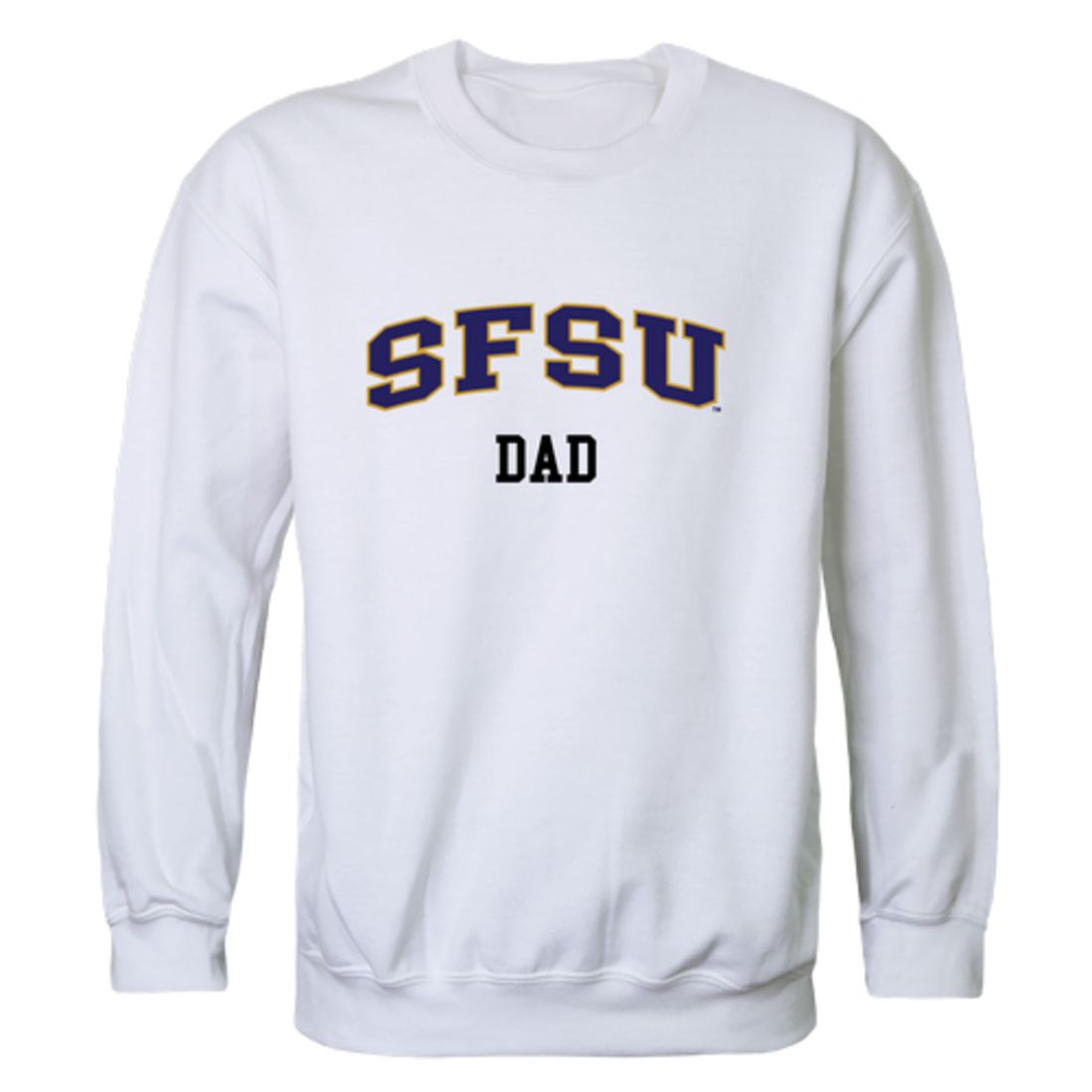 SFSU San Francisco State University Gators Dad Fleece Crewneck Pullover Sweatshirt Heather Charcoal-Campus-Wardrobe