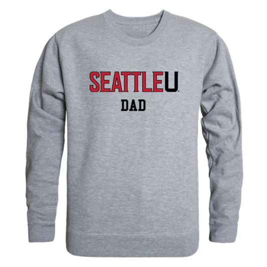 Seattle University Redhawks Dad Fleece Crewneck Pullover Sweatshirt Heather Grey-Campus-Wardrobe