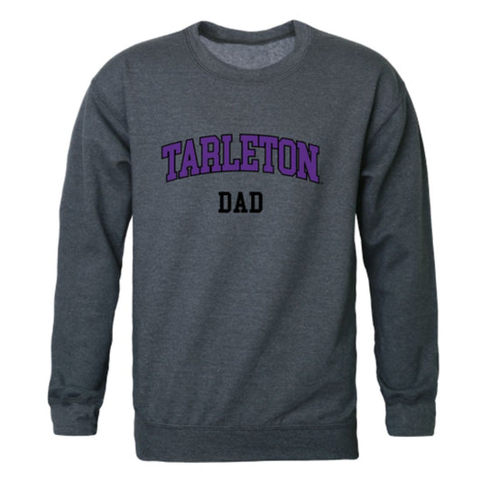 Tarleton State University Texans Dad Fleece Crewneck Pullover Sweatshirt Heather Charcoal-Campus-Wardrobe
