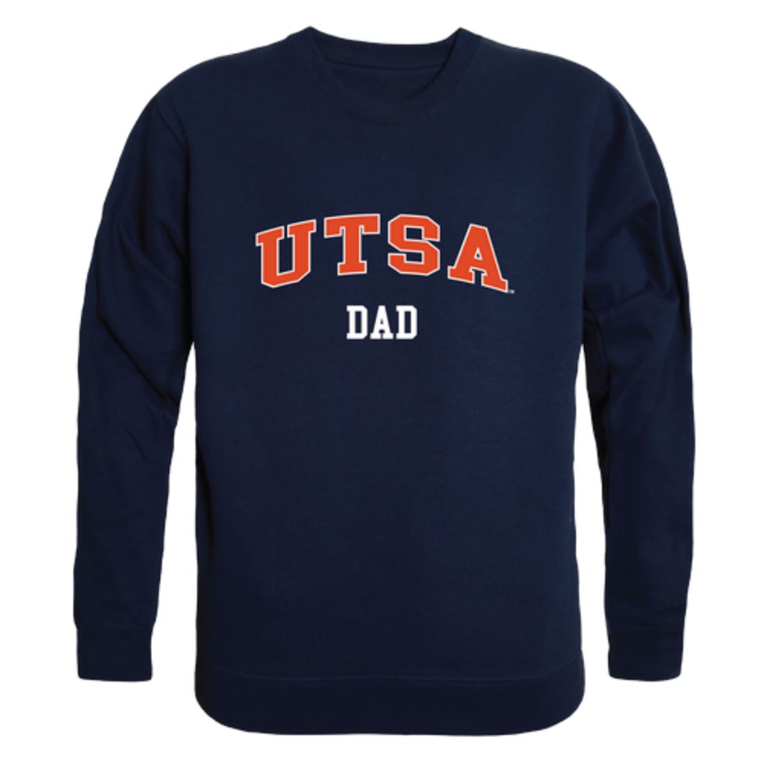 UTSA University of Texas at San Antonio Roadrunners Dad Fleece Crewneck Pullover Sweatshirt Heather Grey-Campus-Wardrobe