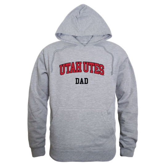 University of Utah Utes Dad Fleece Hoodie Sweatshirts Heather Grey-Campus-Wardrobe