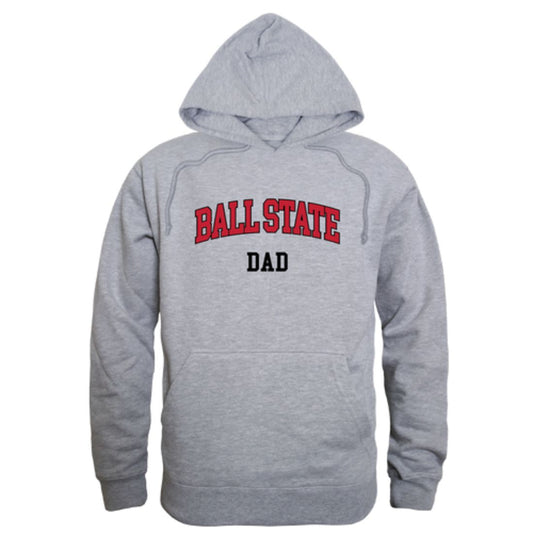 BSU Ball State University Cardinals Dad Fleece Hoodie Sweatshirts Heather Grey-Campus-Wardrobe
