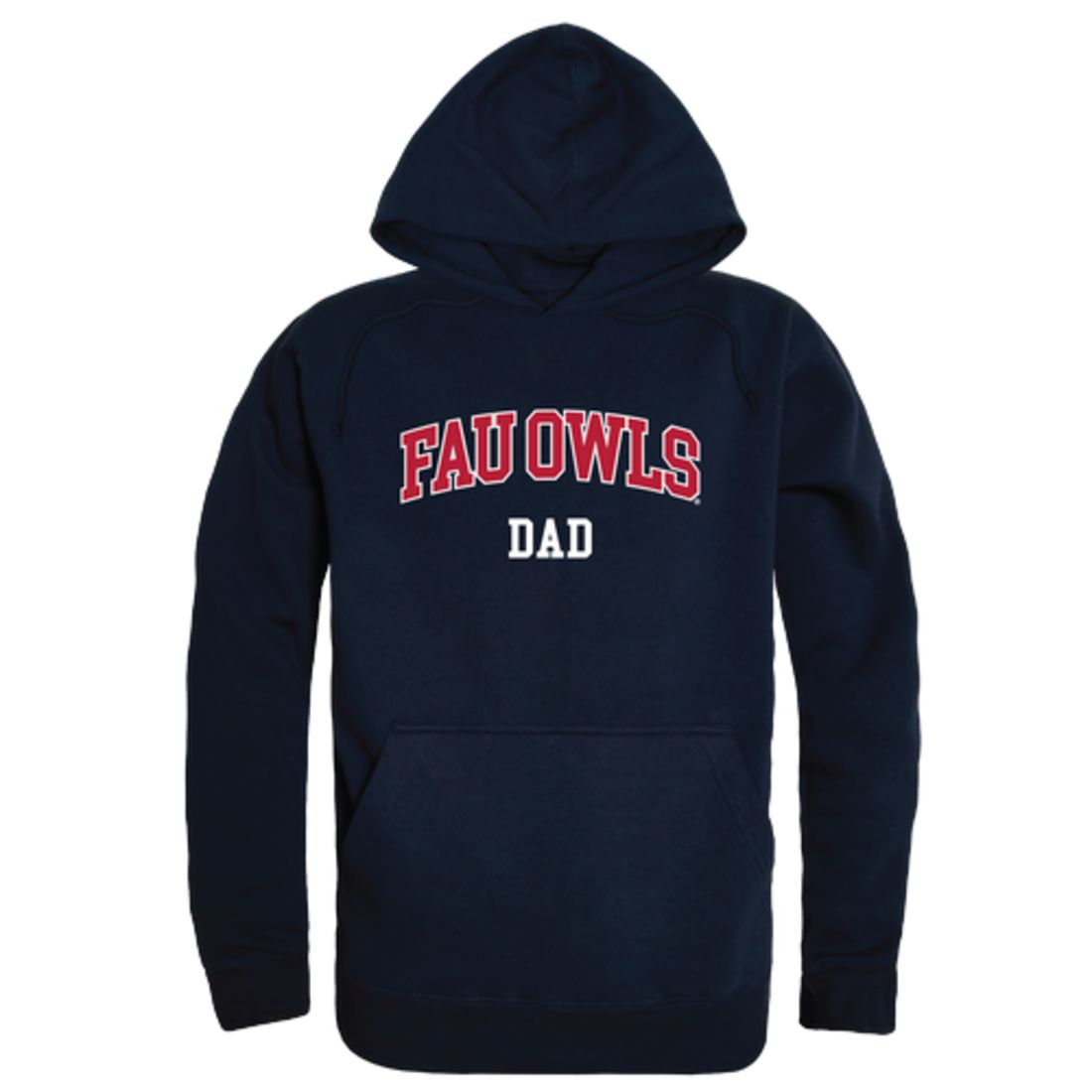 FAU Florida Atlantic University Owls Dad Fleece Hoodie Sweatshirts Heather Grey-Campus-Wardrobe