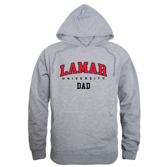 Lamar University Cardinals Dad Fleece Hoodie Sweatshirts Heather Grey-Campus-Wardrobe