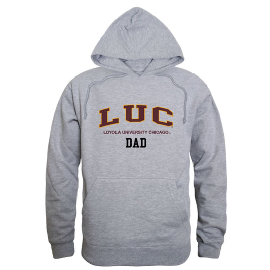 LUC Loyola University Chicago Ramblers Dad Fleece Hoodie Sweatshirts Heather Grey-Campus-Wardrobe