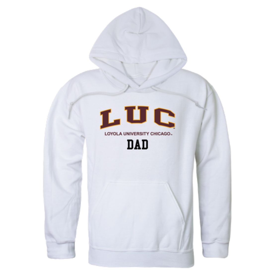 LUC Loyola University Chicago Ramblers Dad Fleece Hoodie Sweatshirts Heather Grey-Campus-Wardrobe