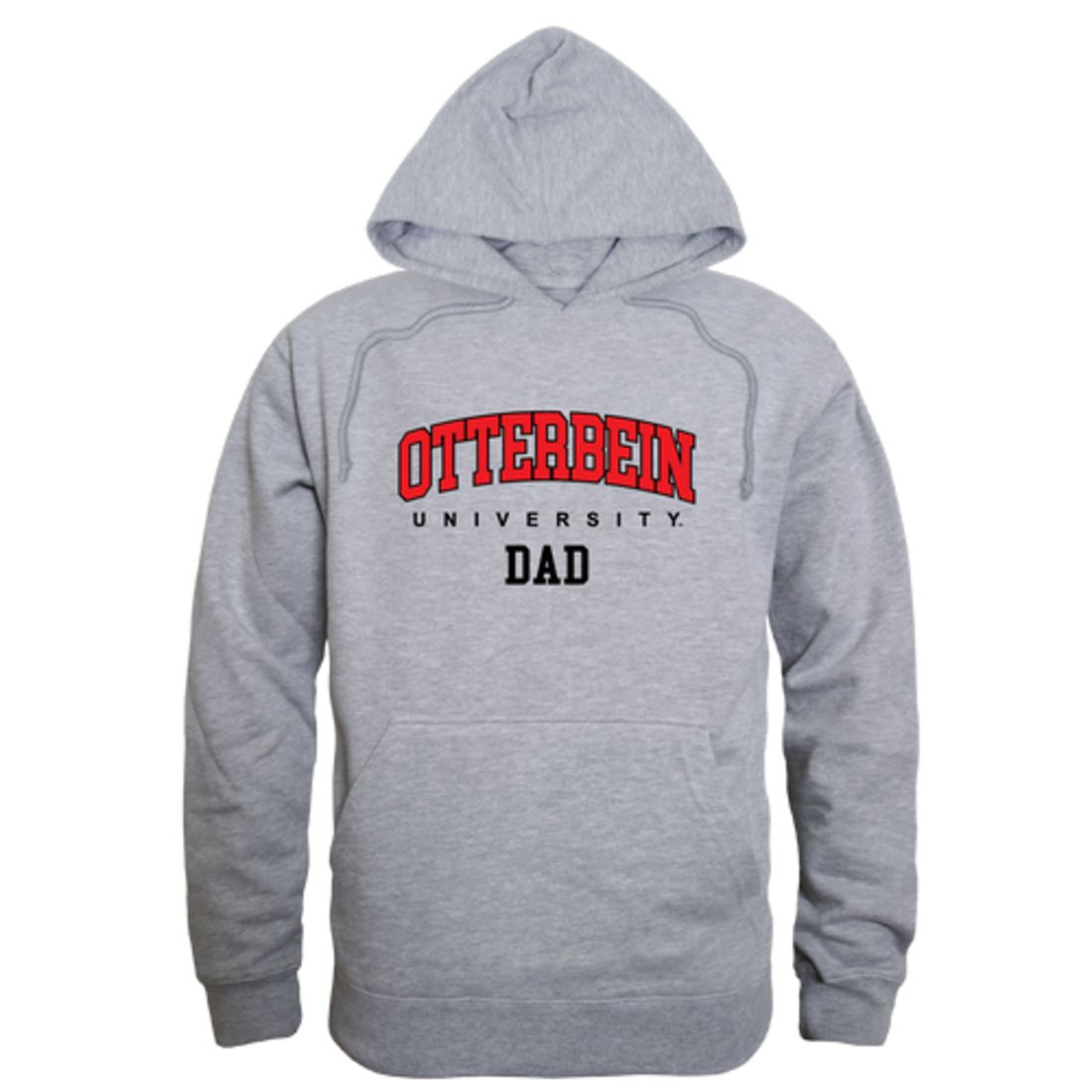 Otterbein University Cardinals Dad Fleece Hoodie Sweatshirts Heather Grey-Campus-Wardrobe