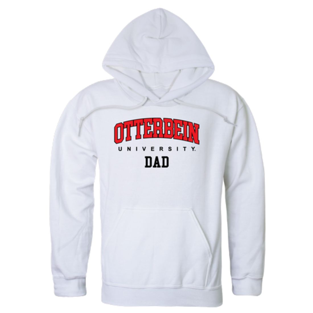 Otterbein University Cardinals Dad Fleece Hoodie Sweatshirts Heather Grey-Campus-Wardrobe