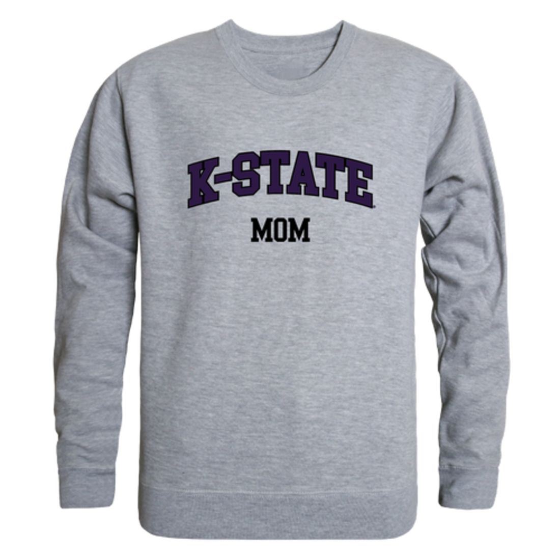 KSU Kansas State University Wildcats Mom Fleece Crewneck Pullover Sweatshirt Heather Charcoal Small-Campus-Wardrobe