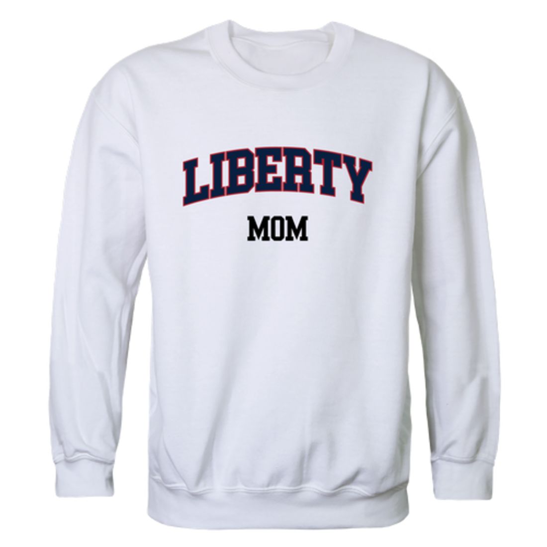 Liberty University Flames Mom Fleece Crewneck Pullover Sweatshirt Heather Grey Small-Campus-Wardrobe