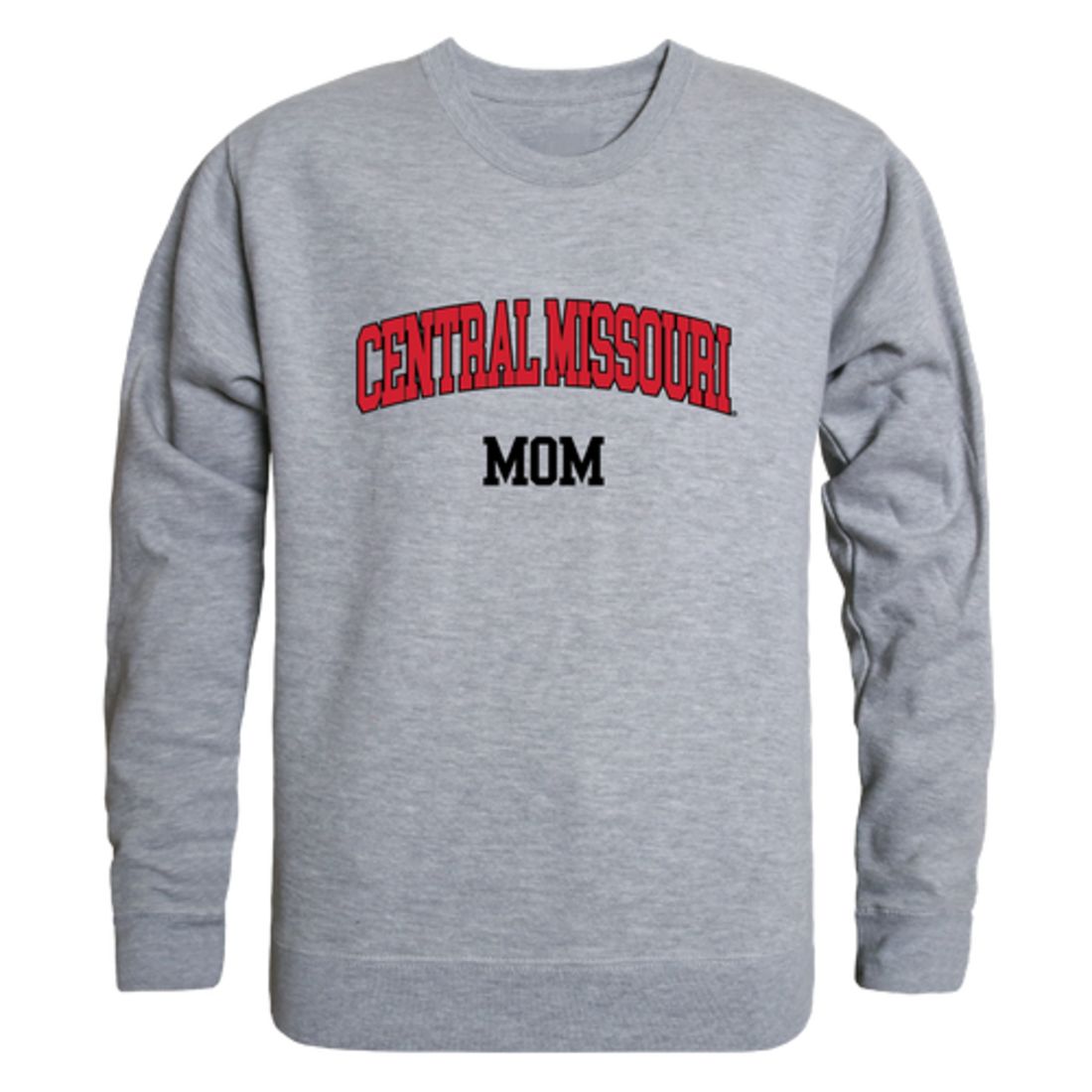 UCM University of Central Missouri Mules Mom Fleece Crewneck Pullover Sweatshirt Heather Grey Small-Campus-Wardrobe