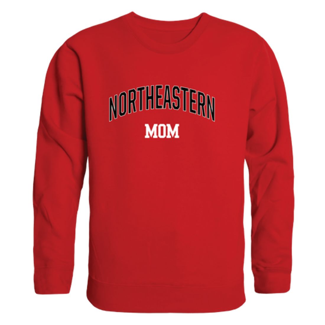 Northeastern University Huskies Mom Fleece Crewneck Pullover Sweatshirt Heather Grey Small-Campus-Wardrobe