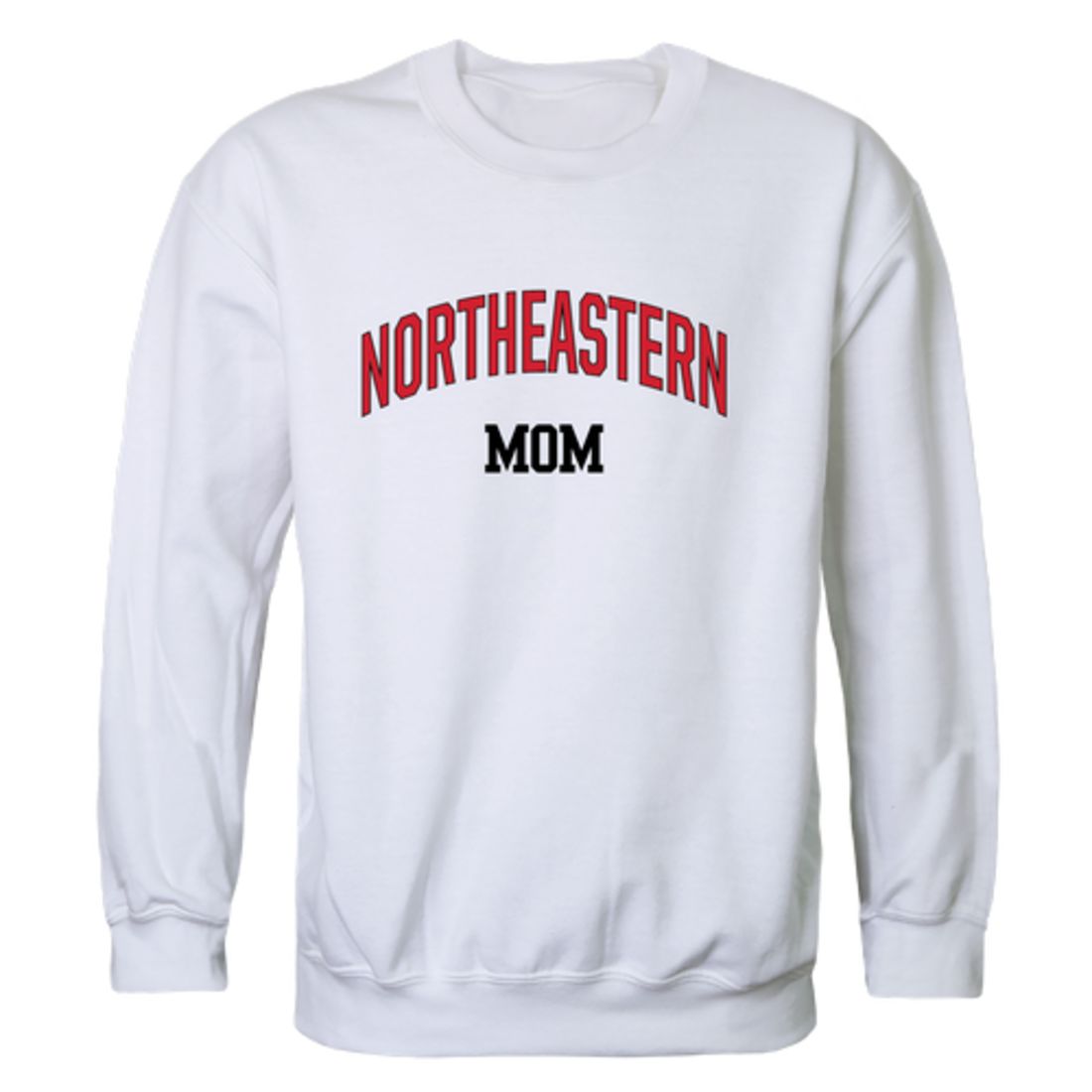 Northeastern University Huskies Mom Fleece Crewneck Pullover Sweatshirt Heather Grey Small-Campus-Wardrobe