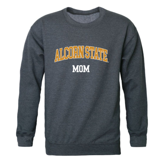 Alcorn State University Braves Mom Fleece Crewneck Pullover Sweatshirt Heather Charcoal Small-Campus-Wardrobe