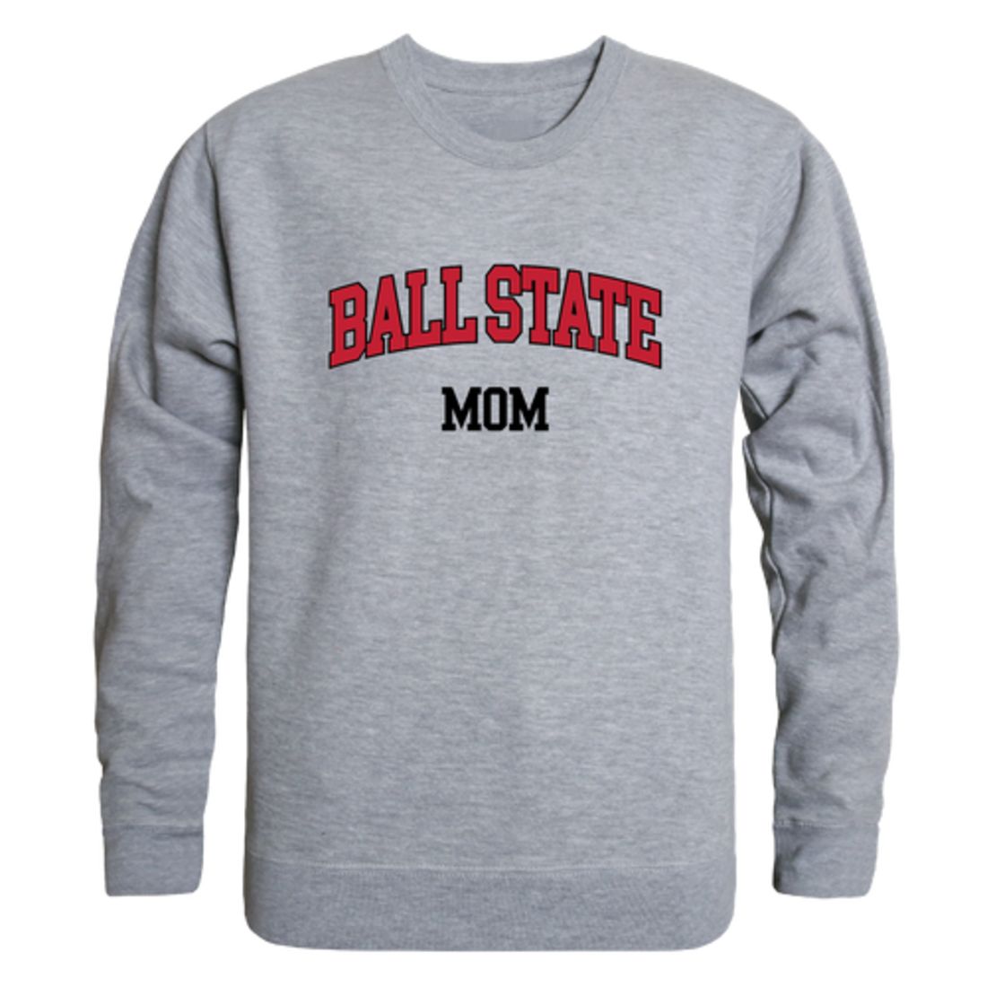 W Republic BSU Ball State University Cardinals Mom Fleece Crewneck Pullover Sweatshirt Heather Grey Medium, Gray
