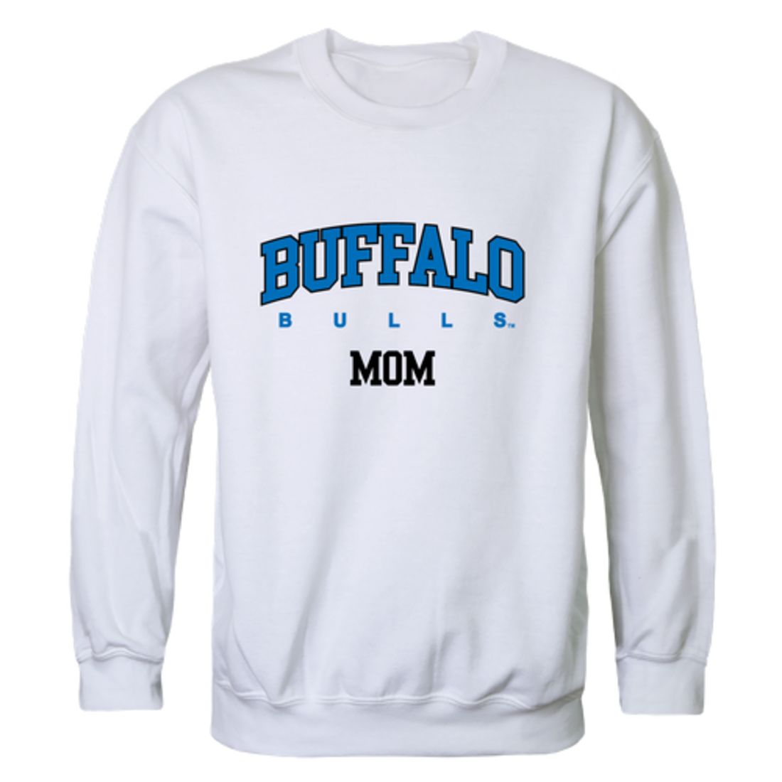 SUNY University at Buffalo Bulls Mom Fleece Crewneck Pullover Sweatshirt Heather Grey Small-Campus-Wardrobe