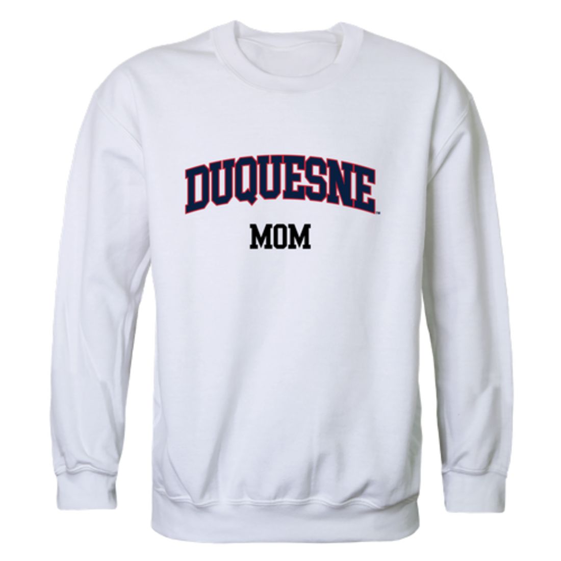 Duquesne University Dukes Mom Fleece Crewneck Pullover Sweatshirt Heather Grey Small-Campus-Wardrobe