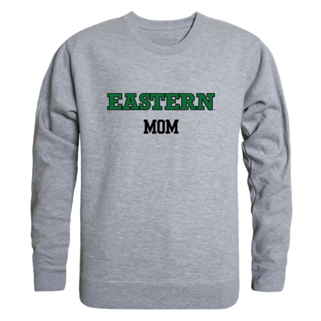 EMU Eastern Michigan University Eagles Mom Fleece Crewneck Pullover Sweatshirt Heather Charcoal Small-Campus-Wardrobe