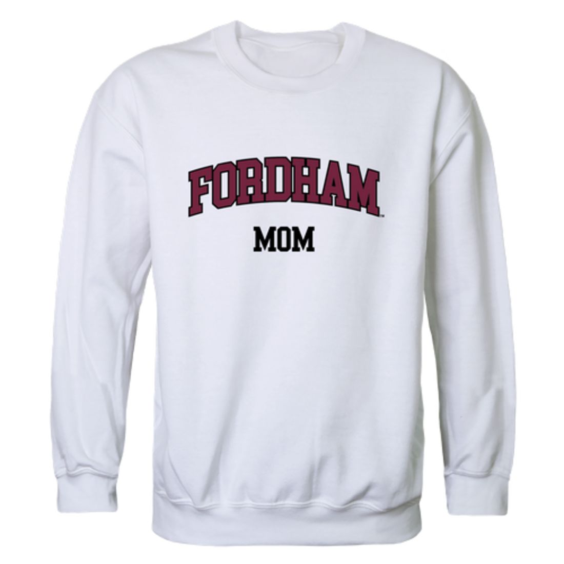 Fordham University Rams Mom Fleece Crewneck Pullover Sweatshirt Heather Grey Small-Campus-Wardrobe