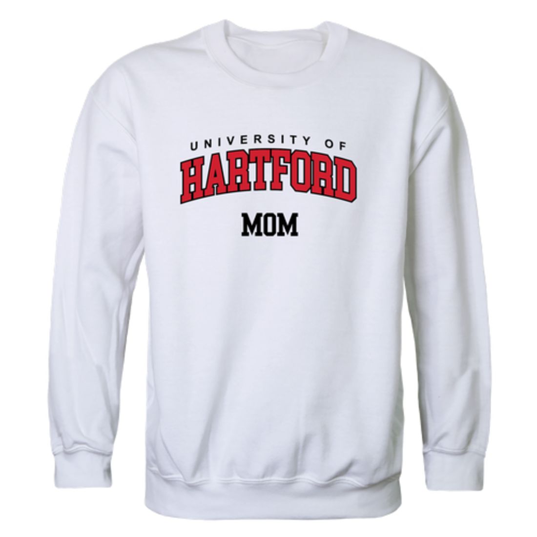 University of Hartford Hawks Mom Fleece Crewneck Pullover Sweatshirt Heather Grey Small-Campus-Wardrobe