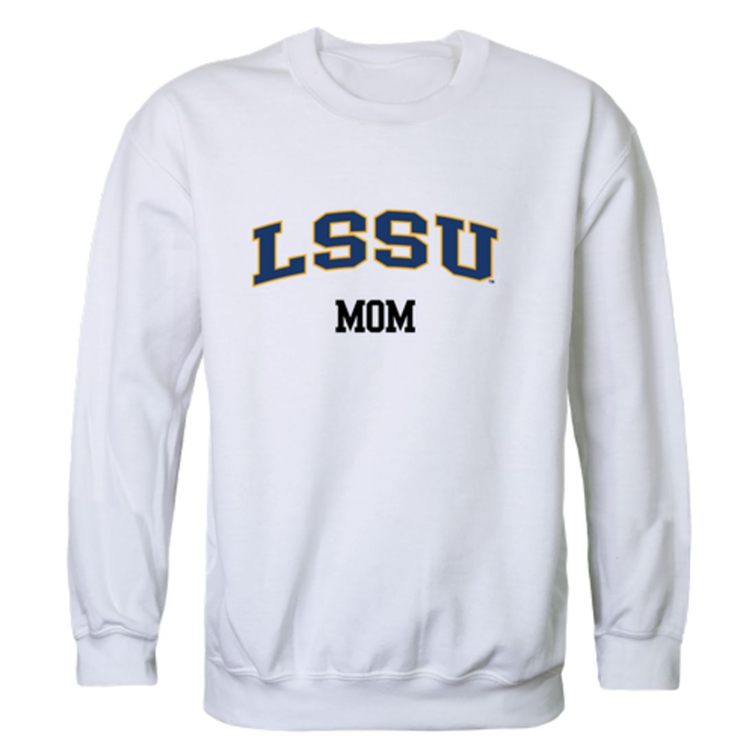 LSSU Lake Superior State University Lakers Mom Fleece Crewneck Pullover Sweatshirt Heather Grey Small-Campus-Wardrobe