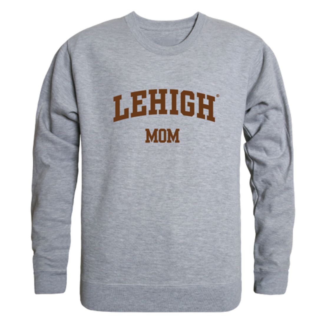 Lehigh University Mountain Hawks Mom Fleece Crewneck Pullover Sweatshirt Heather Grey Small-Campus-Wardrobe